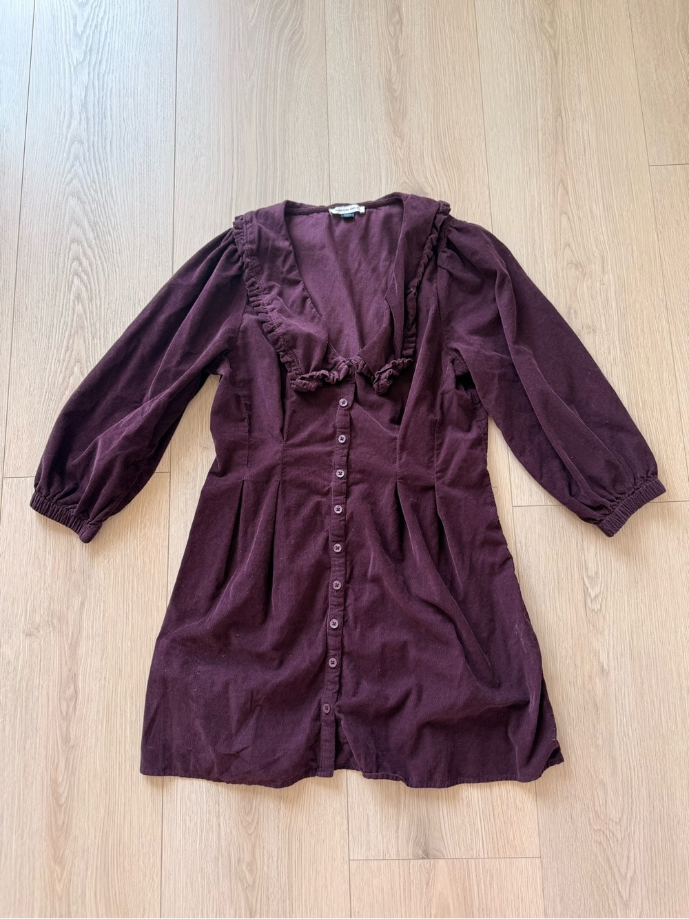 American Eagle Outfitters Plum Button-Front Dress women’s fall